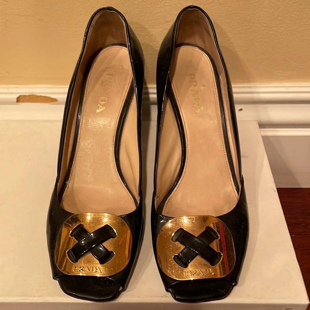 prada open toe heels size 38.5